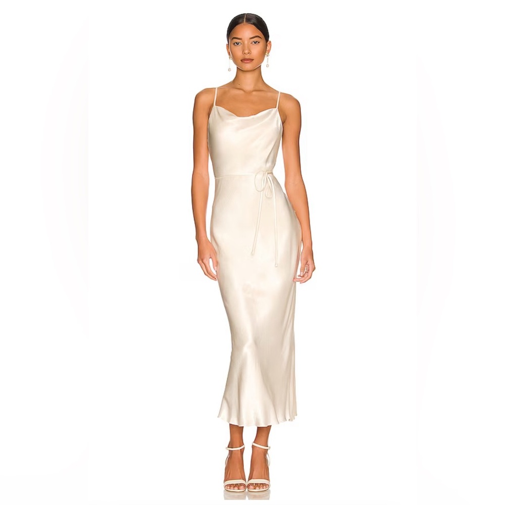 ShonaJoy - La Lune Bias Cowl Midi Dress - Cream